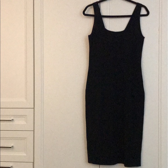 Vince black square neck midi dress (wool) - Picture 2 of 5